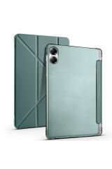 Huawei Honor Pad X8 Pro 11.5' Kılıf BSAY Tri Folding Kalem Bölmeli Standlı Kılıf - Koyu Yeşil Mor