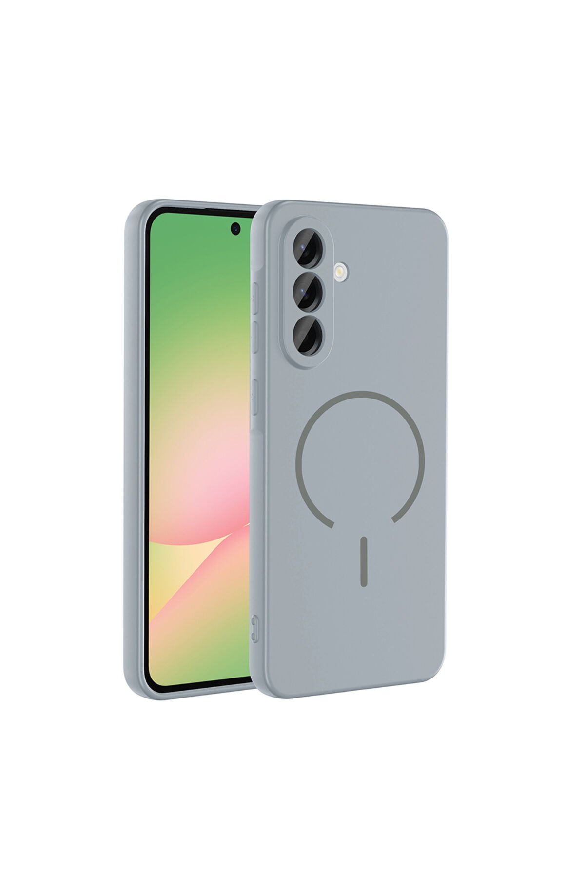 Galaxy A26 Kılıf M-safe Şarj Özellikli BSAY Meta Kapak - Titanyum-Gri