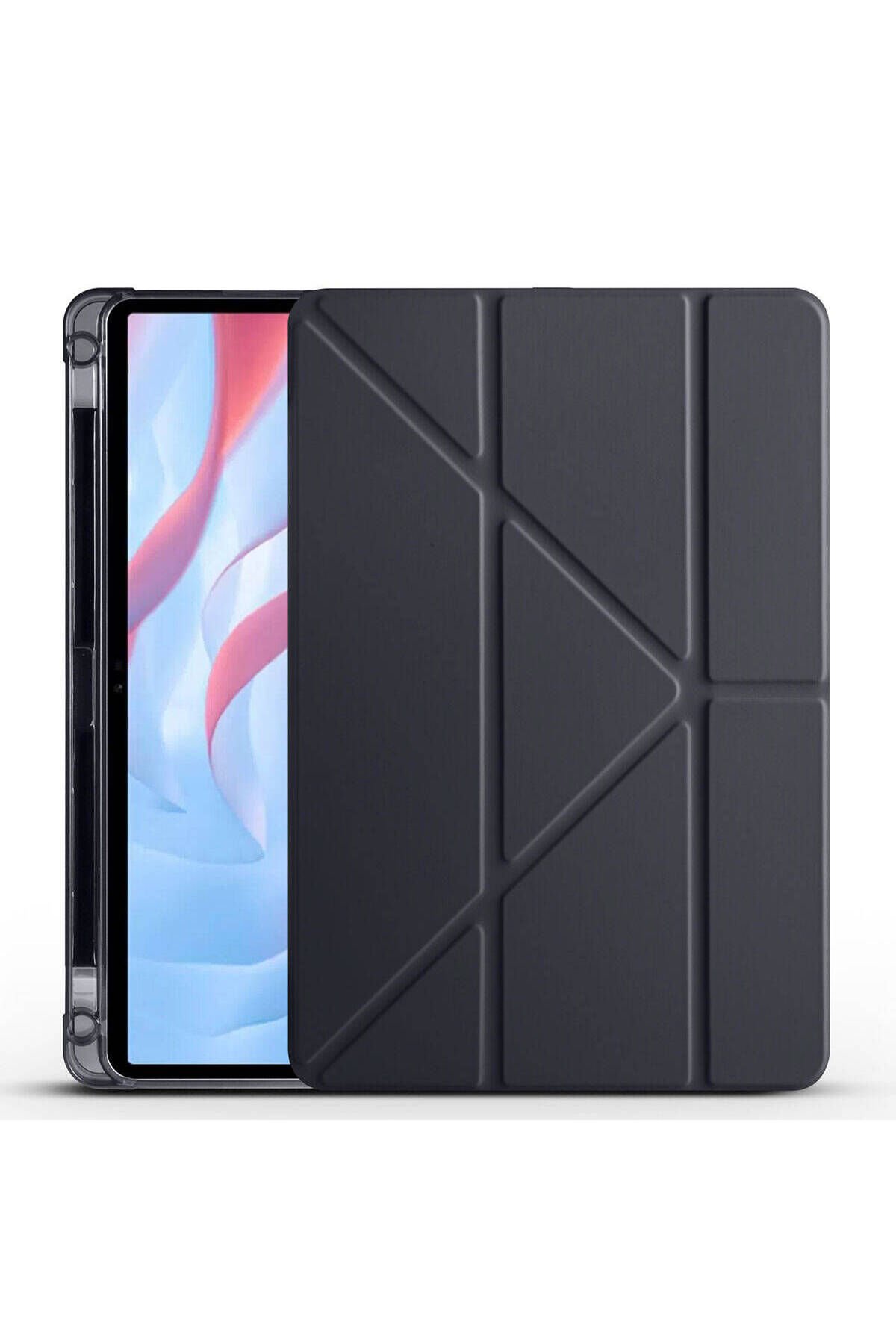 Huawei Honor Pad X8 Pro 11.5' Kılıf BSAY Tri Folding Kalem Bölmeli Standlı Kılıf - Koyu Yeşil Siyah