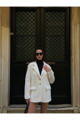 Yeni Trend Kürk Ceket Beyaz - M