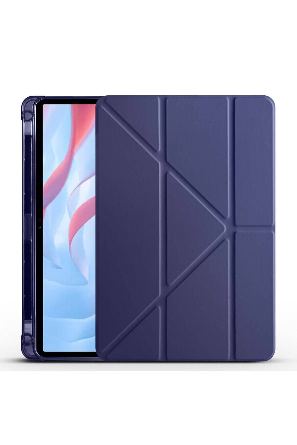 Huawei Honor Pad X8 Pro 11.5' Kılıf BSAY Tri Folding Kalem Bölmeli Standlı Kılıf - Koyu Yeşil Lacivert