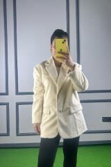 Yeni Trend Kürk Ceket Beyaz - M