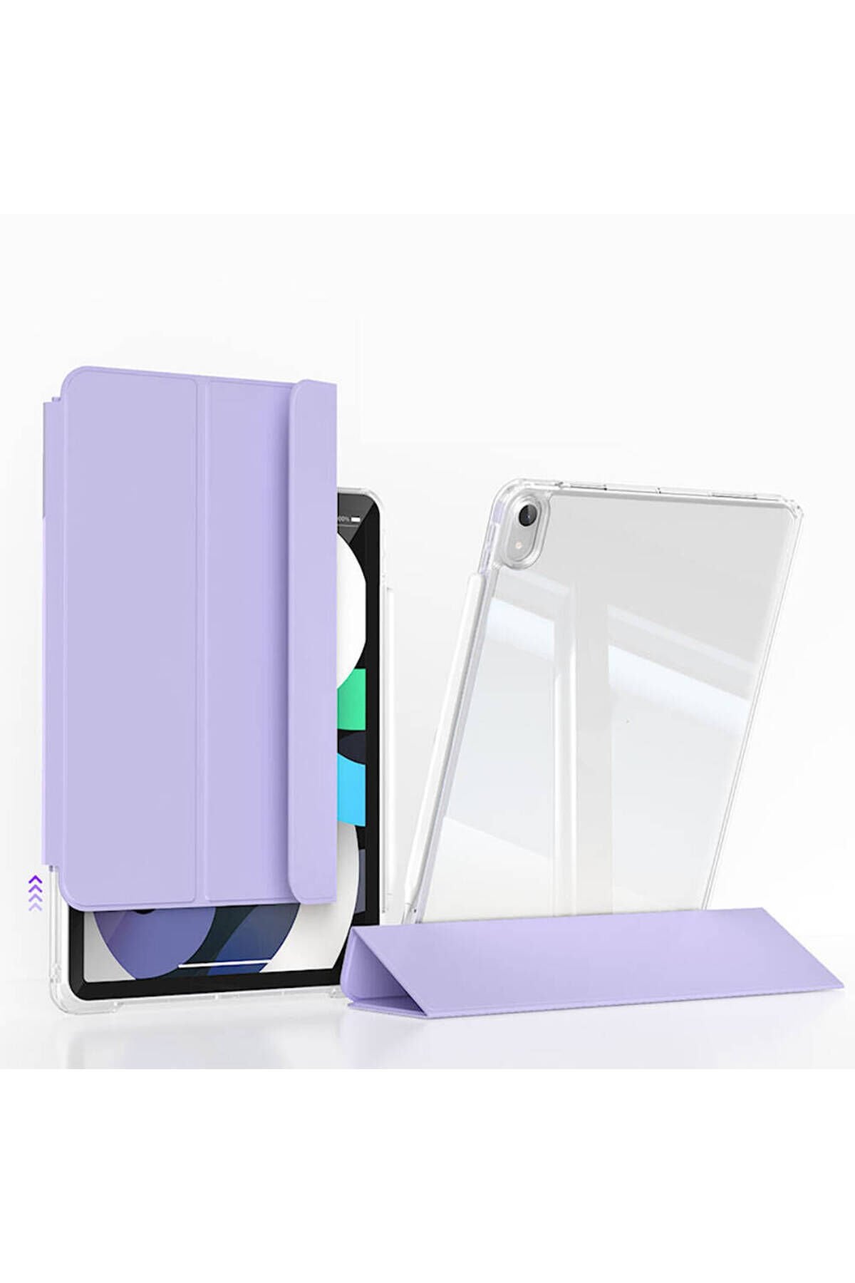 iPad Air 13 2025 M3 Kılıf Magnetik Ayrılabilen Airbagli NXXA Sliding Tablet Kılıfı - Lavender Lavender
