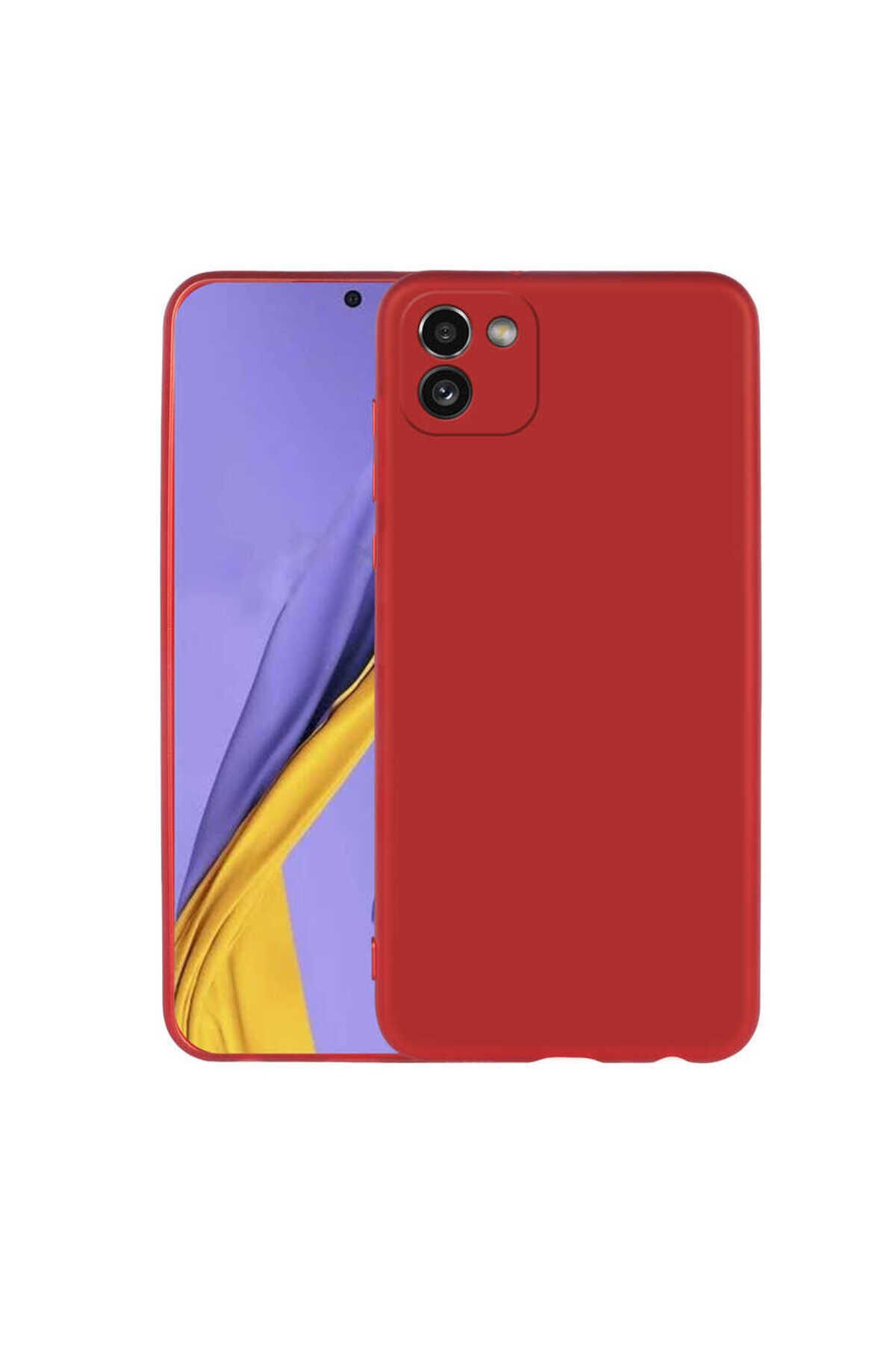 Galaxy A03 Kılıf BSAY Premier Silikon Kapak - Lacivert Kırmızı