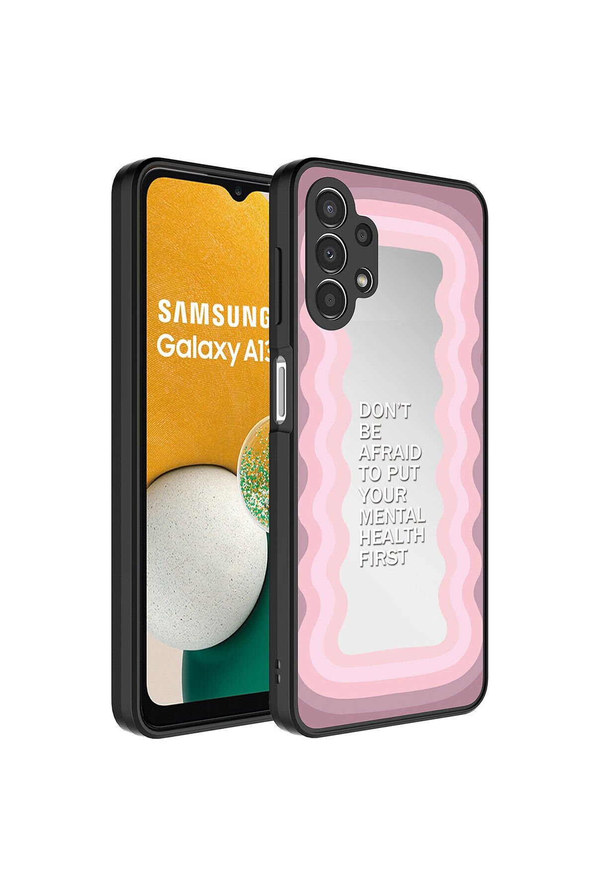 Galaxy A13 4G Kılıf Aynalı Desenli Kamera Korumalı Parlak YTSG Mirror Kapak - Ayna Ayna