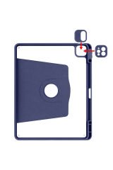 iPad Air 13 2025 M3 Kılıf BSAY Termik Kalem Bölmeli Dönebilen Standlı Kılıf - Lavendery Gray Lavendery Gray