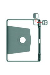 iPad Air 13 2025 M3 Kılıf BSAY Termik Kalem Bölmeli Dönebilen Standlı Kılıf - Lavendery Gray Lavendery Gray