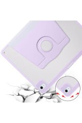 iPad Air 13 2025 M3 Kılıf BSAY Termik Kalem Bölmeli Dönebilen Standlı Kılıf - Lavendery Gray Lavendery Gray