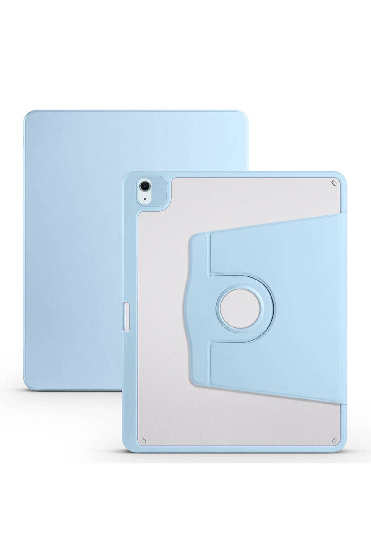 iPad Air 13 2025 M3 Kılıf BSAY Termik Kalem Bölmeli Dönebilen Standlı Kılıf - Lavendery Gray Siyah