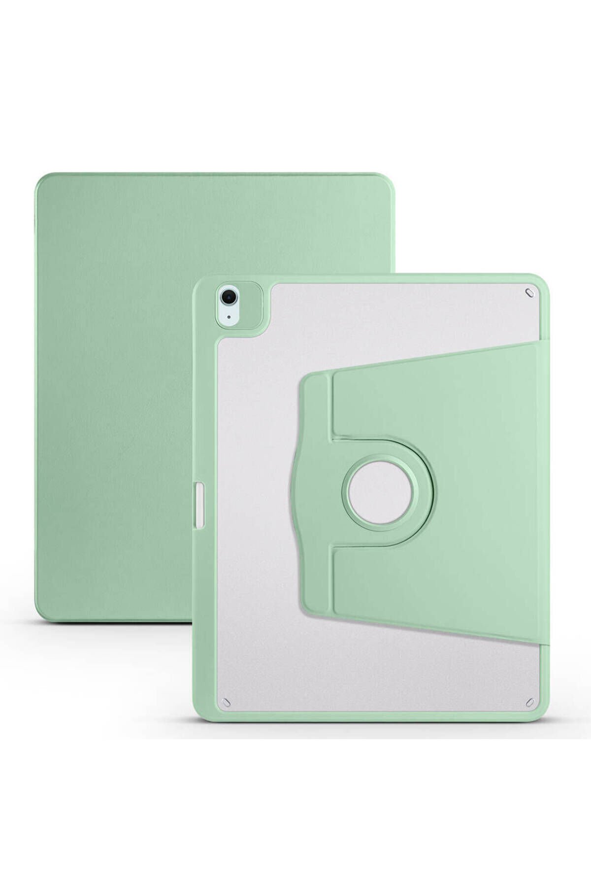 iPad Air 13 2025 M3 Kılıf GZST Termik Kalem Bölmeli Dönebilen Standlı Kılıf - Açık Yeşil Açık Yeşil