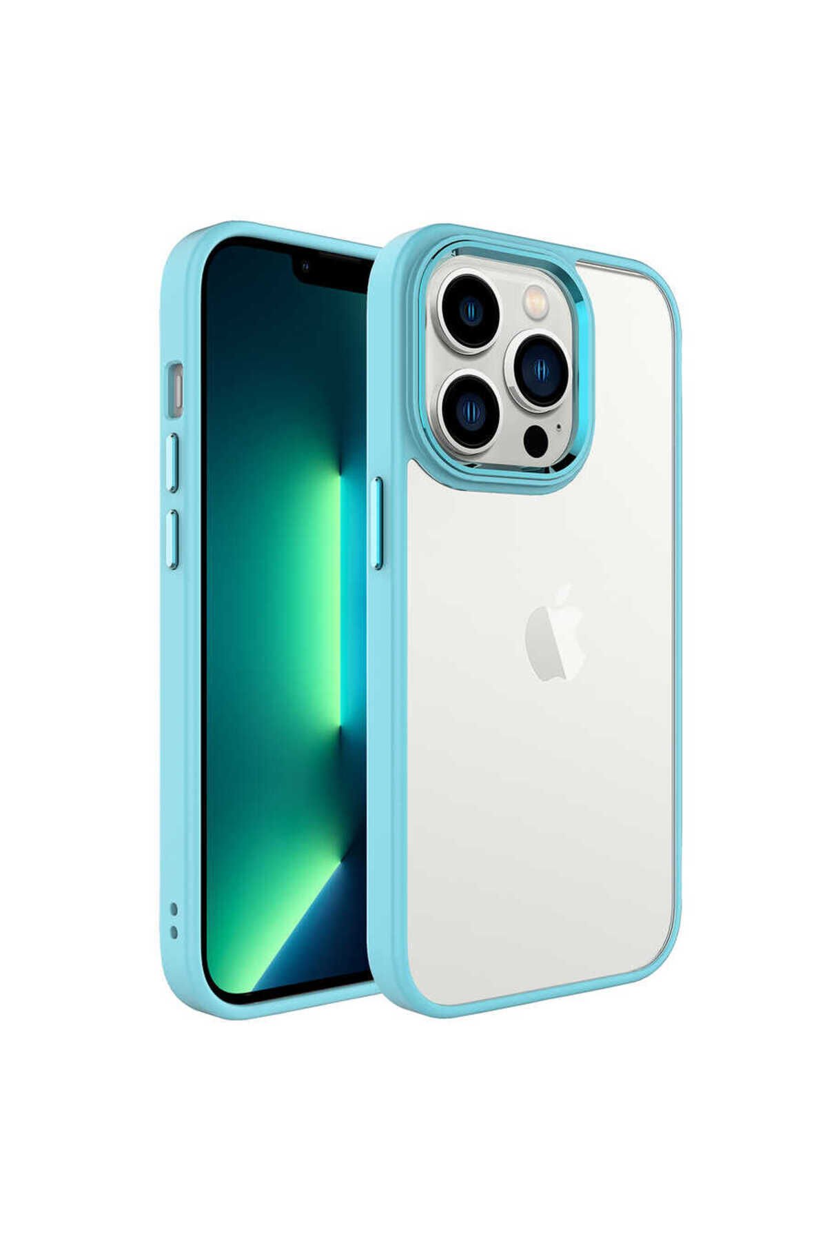 iPhone 14 Pro Uyumlu BSAY Krom Kılıf-Yeşil Yeşil