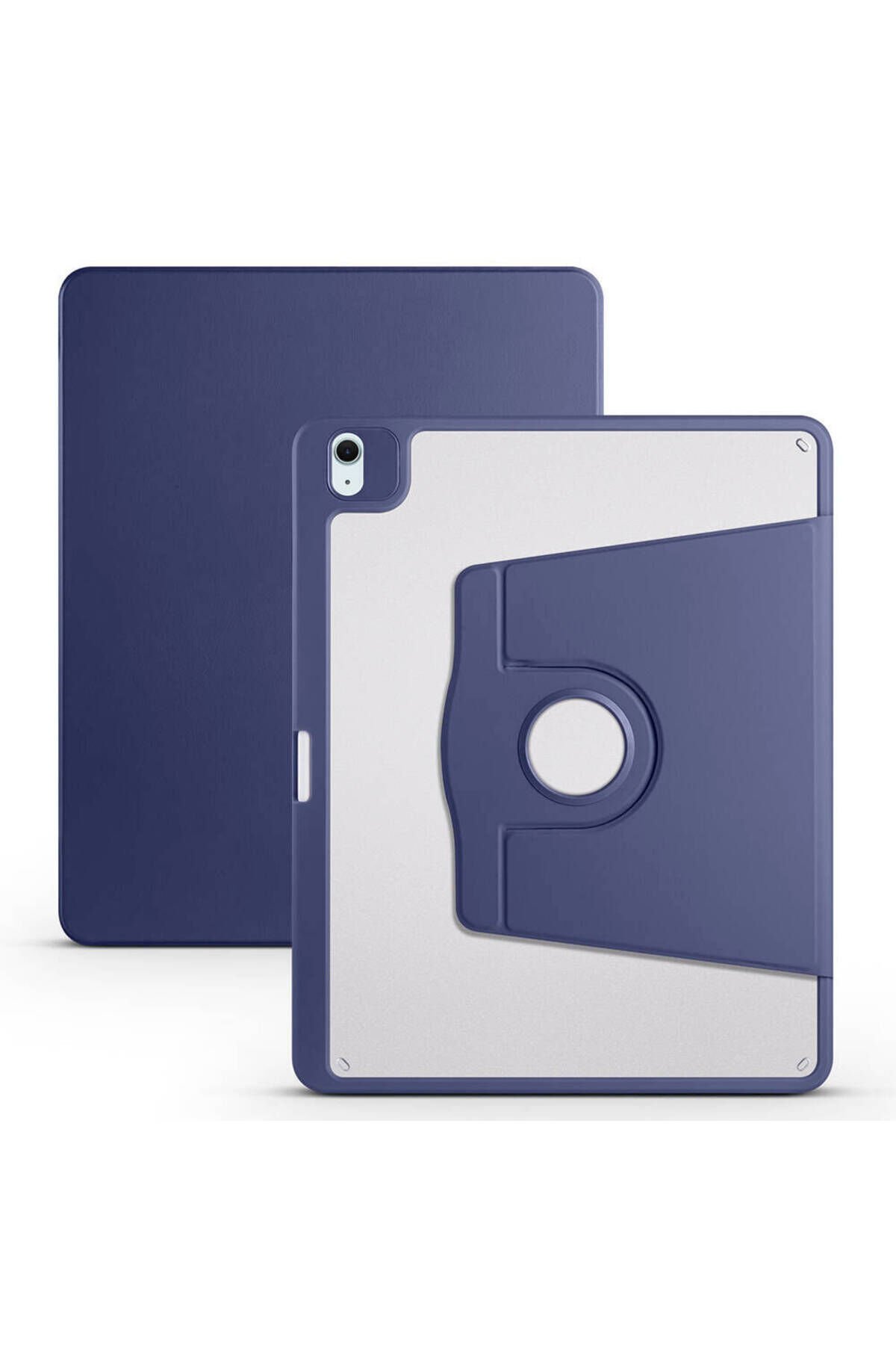 iPad Air 13 2025 M3 Kılıf GZST Termik Kalem Bölmeli Dönebilen Standlı Kılıf - Açık Yeşil Lacivert