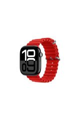Watch 10 42mm Uyumlu GZST KRD-75 Silikon Kordon-Kırmızı
