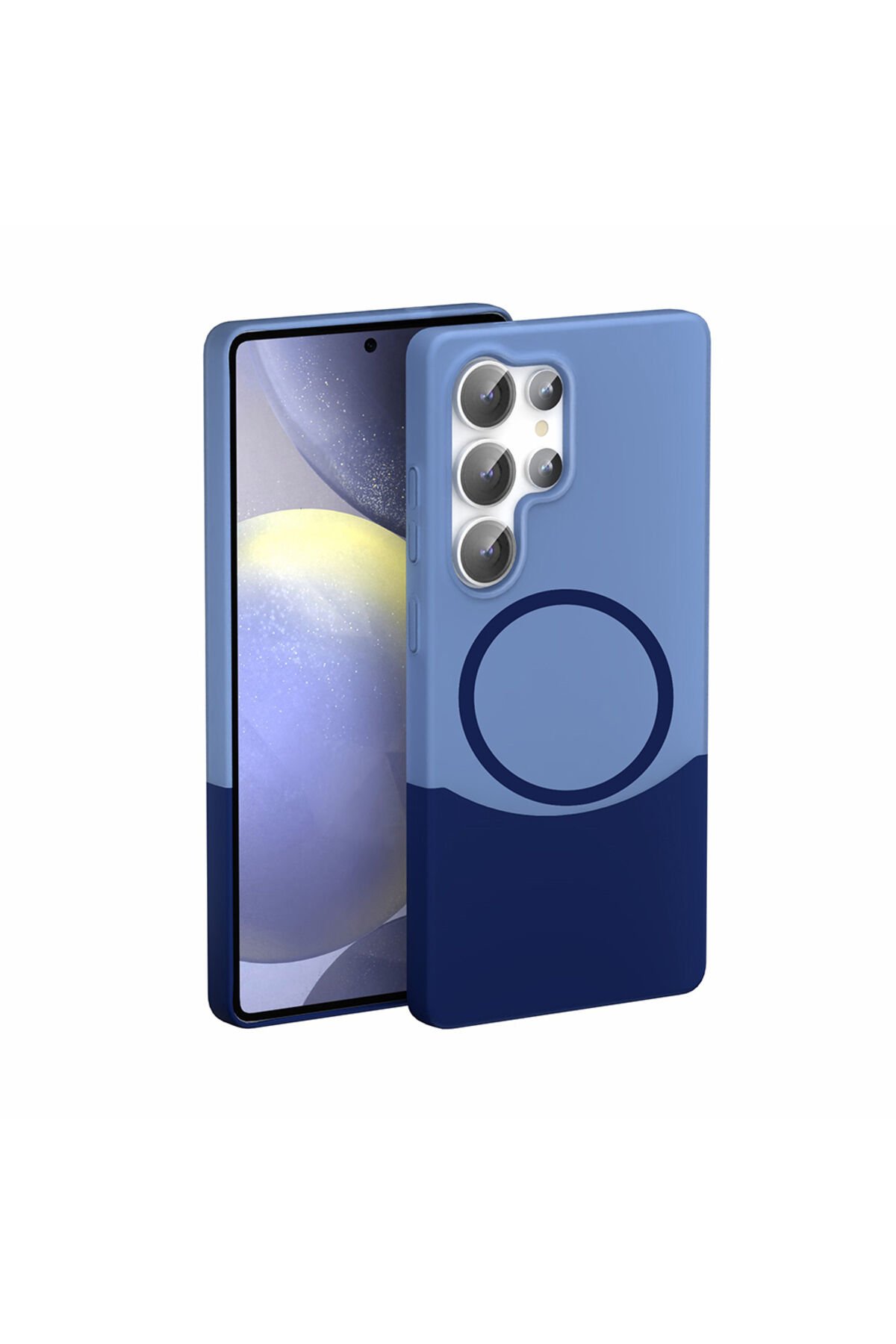 Galaxy S25 Ultra Kılıf M-Safe Şarj Özellikli Mıknatıslı SBT Duble Kapak - Lacivert Lacivert