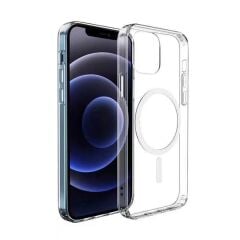 iPhone 11 Kılıf M-safe Şarj Özellikli Şeffaf Sert PC Zore Embos Kılıf