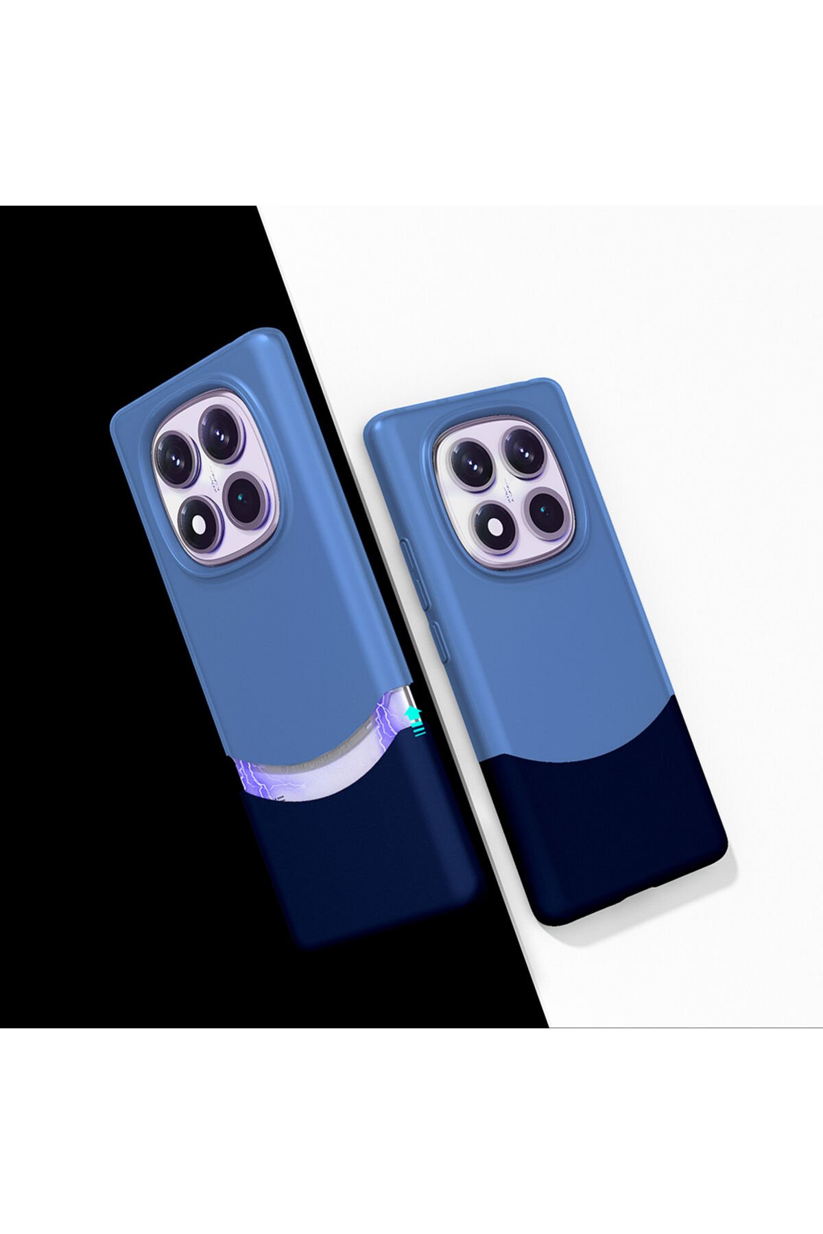 Redmi Note 14 Pro 4G Kılıf Mıknatıslı BSAY Duble Kapak - Lacivert Lacivert