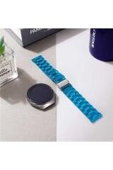 Gear S3 Uyumlu KRD-27 22mm BSAY Kordon-Pembe Mavi