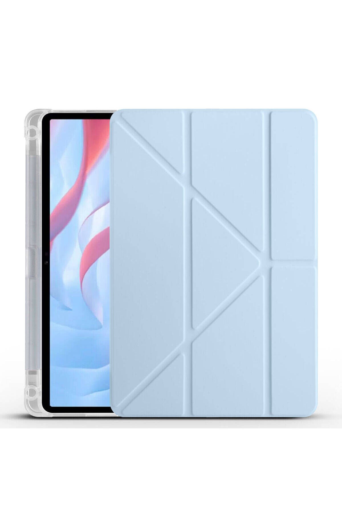 Huawei Honor Pad X9 11.5' Kılıf BSAY Tri Folding Kalem Bölmeli Standlı Kılıf - Siyah Mavi