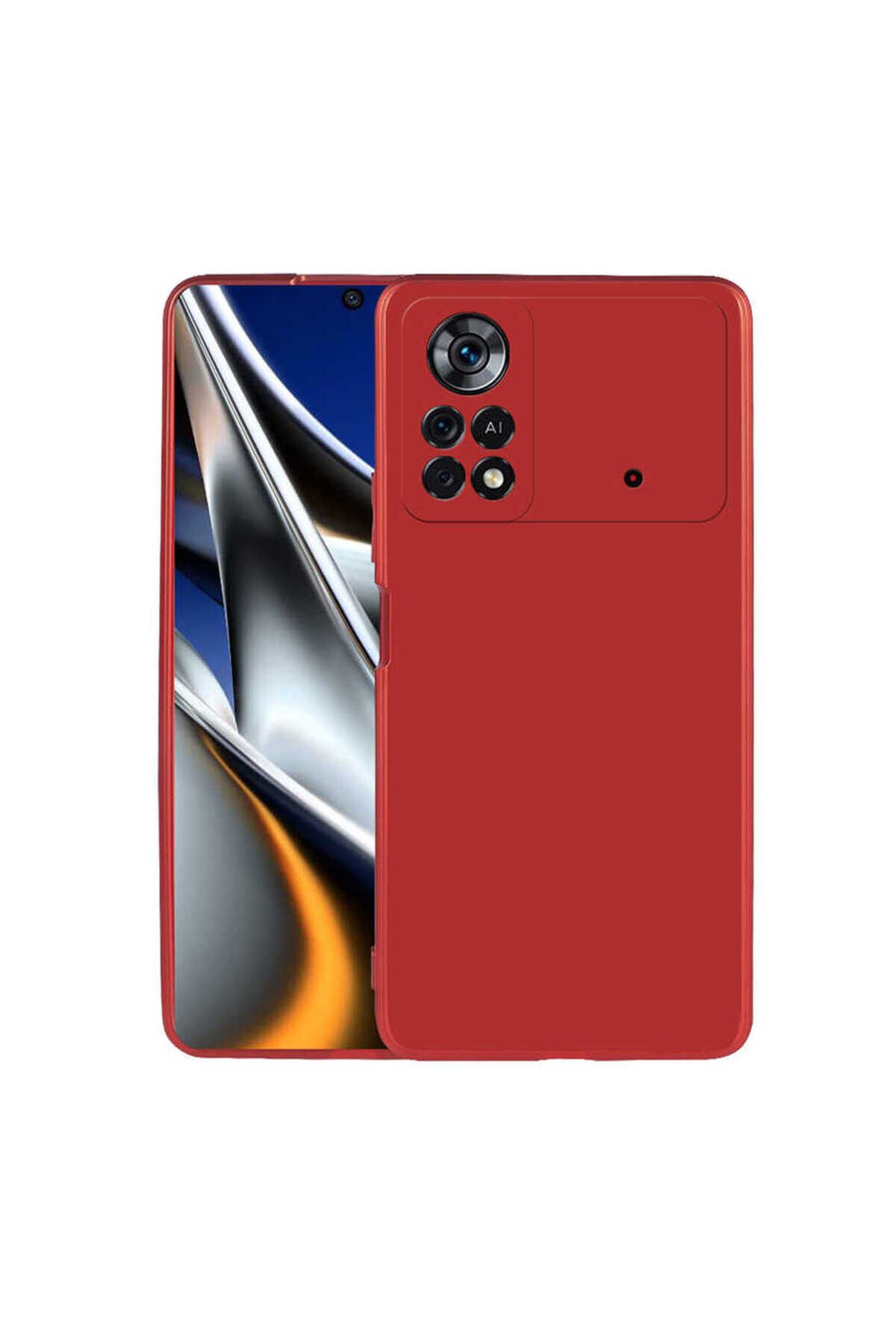 Poco M4 Pro 4G Kılıf GNST Premier Silikon Kapak - Kırmızı Gold