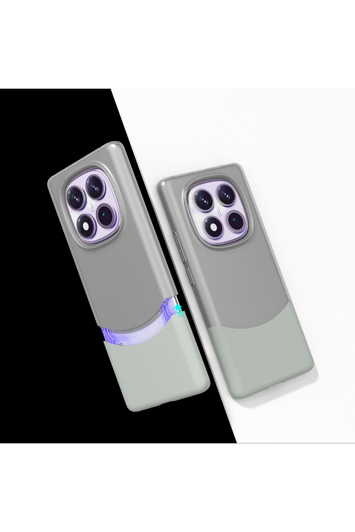 Redmi Note 14 Pro 4G Kılıf Mıknatıslı BSAY Duble Kapak - Lacivert Gri