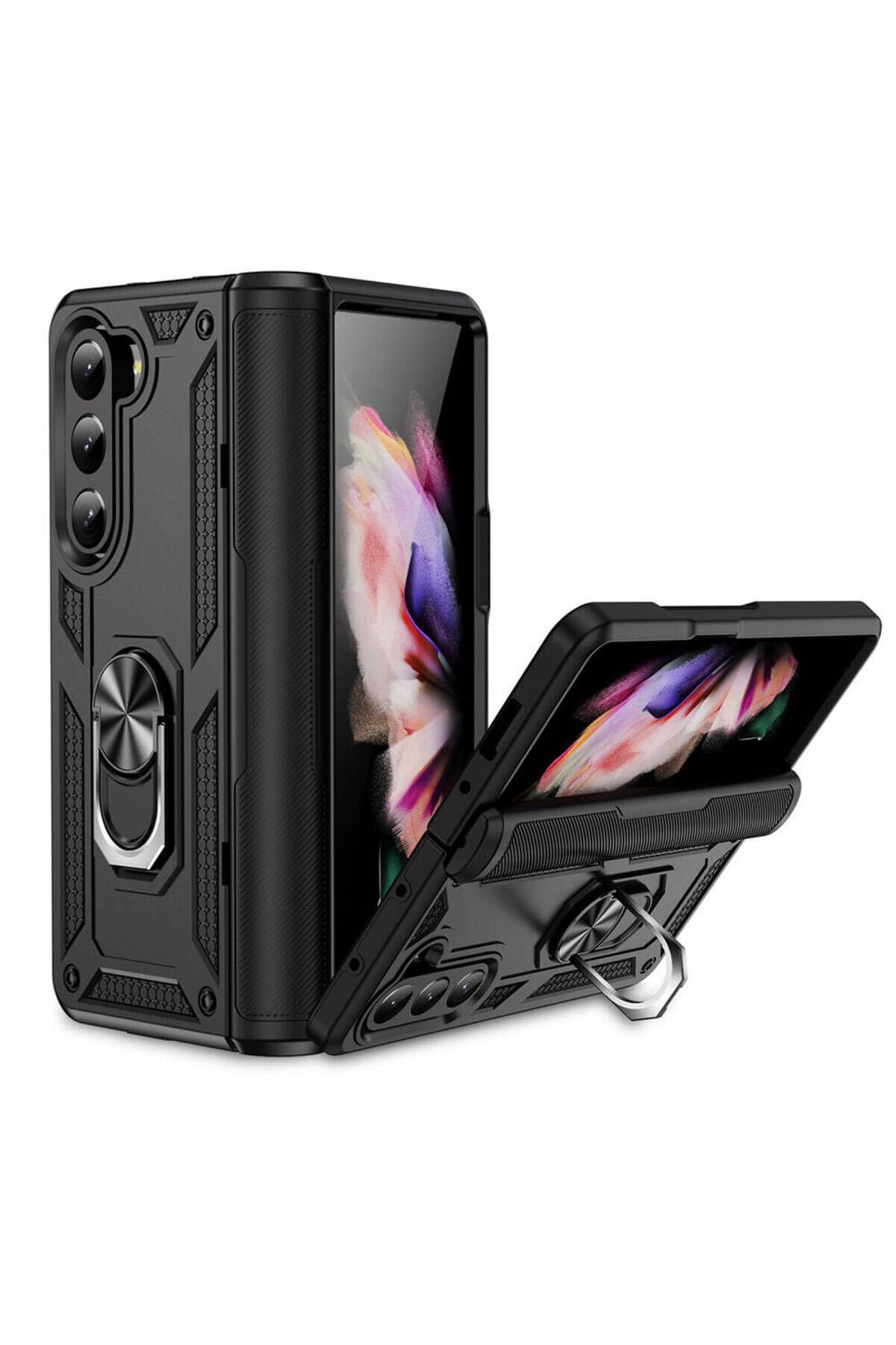 Galaxy Z Fold 5 Uyumlu BSAY Vega Kılıf-Siyah Siyah