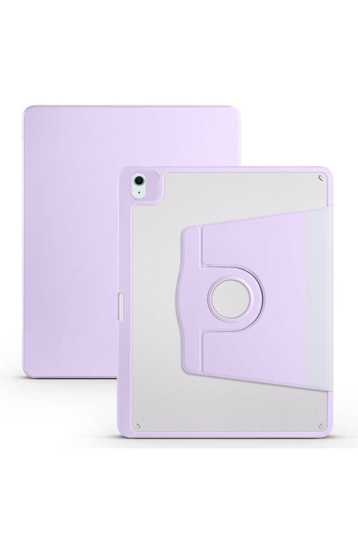 iPad Air 13 2025 M3 Kılıf ZPRB Termik Kalem Bölmeli Dönebilen Standlı Kılıf - Pembe Lila