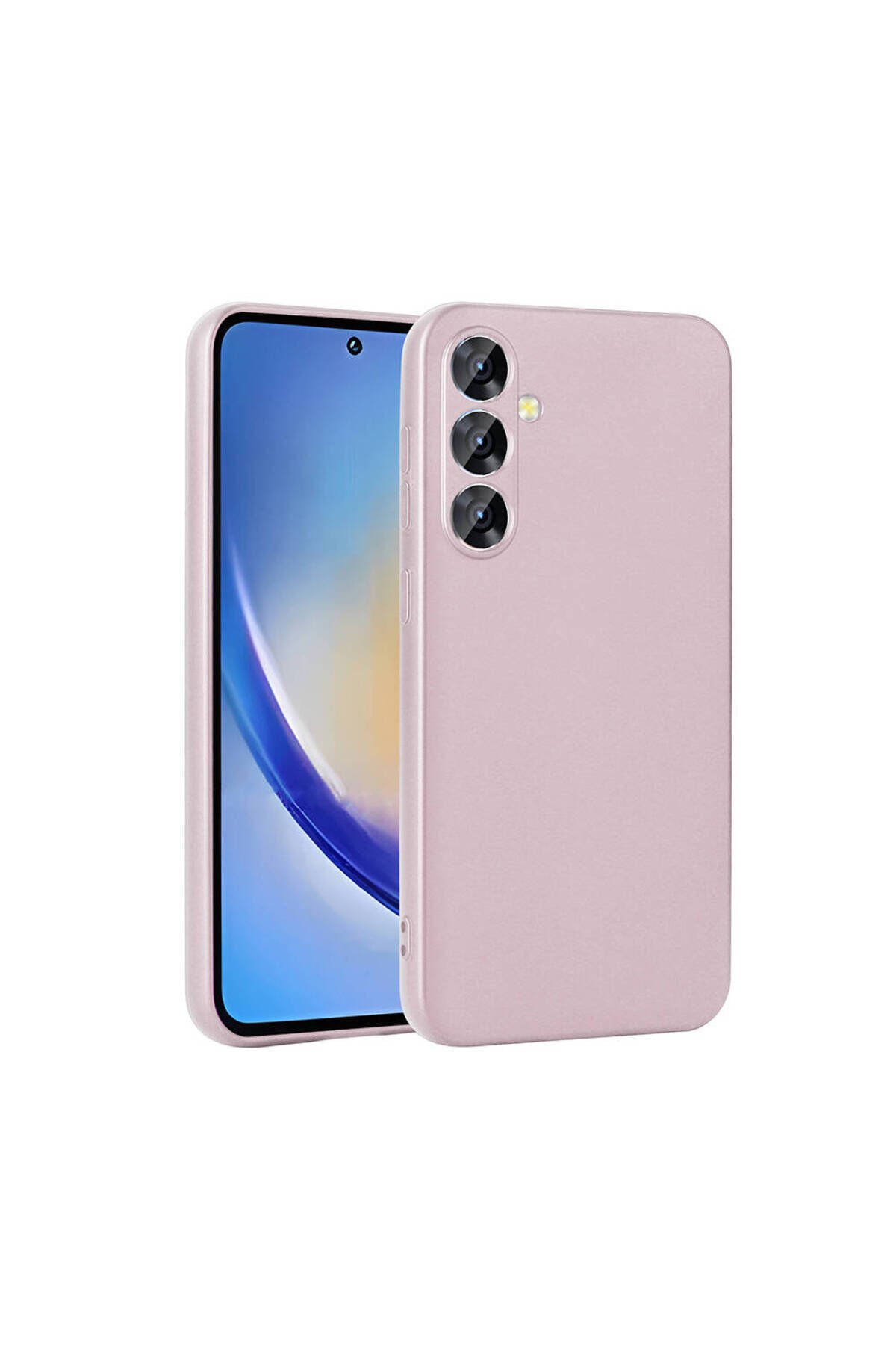 Galaxy A35 Kılıf BSAY Premier Silikon Kapak - Lacivert Rose Gold
