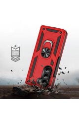 Galaxy Z Fold 5 Uyumlu BSAY Vega Kılıf-Siyah Kırmızı