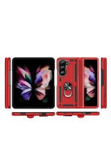 Galaxy Z Fold 5 Uyumlu BSAY Vega Kılıf-Siyah Kırmızı