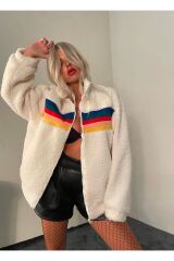 Fermuar Detaylı Mont Bej - M