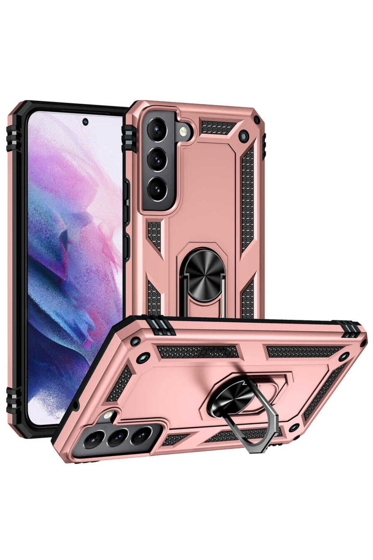Galaxy S22 Uyumlu BSAY Vega Kılıf-Kırmızı Rose Gold