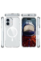 iPhone 17 Kılıf KLFK M-safe Şarj Özellikli T-Max M-safe Kapak - Şeffaf