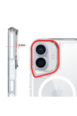 iPhone 17 Kılıf KLFK M-safe Şarj Özellikli T-Max M-safe Kapak - Şeffaf