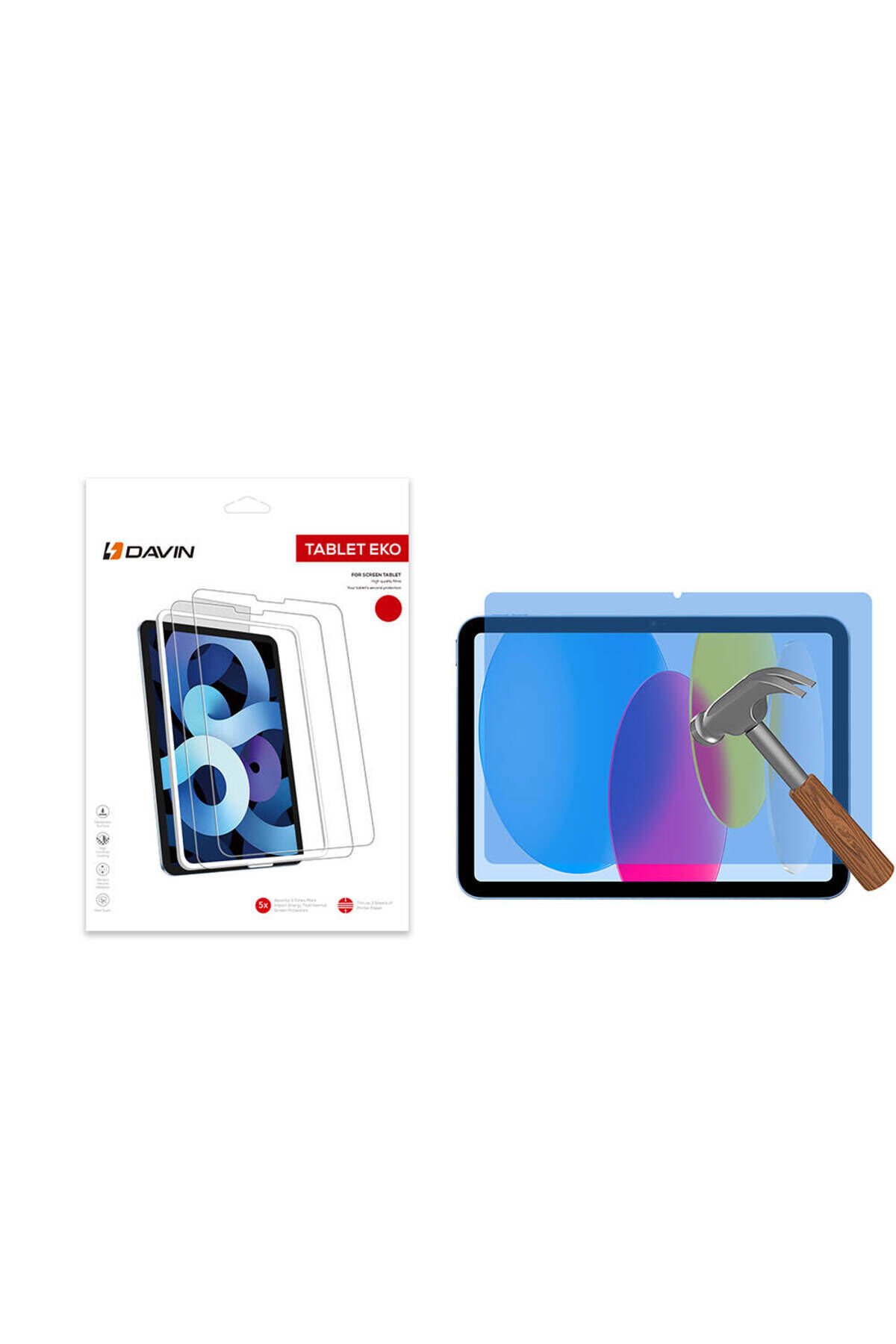 iPad 10.9 2022 (10.Nesil) Uyumlu Davin Tablet Nano Ekran Koruyucu-Şeffaf