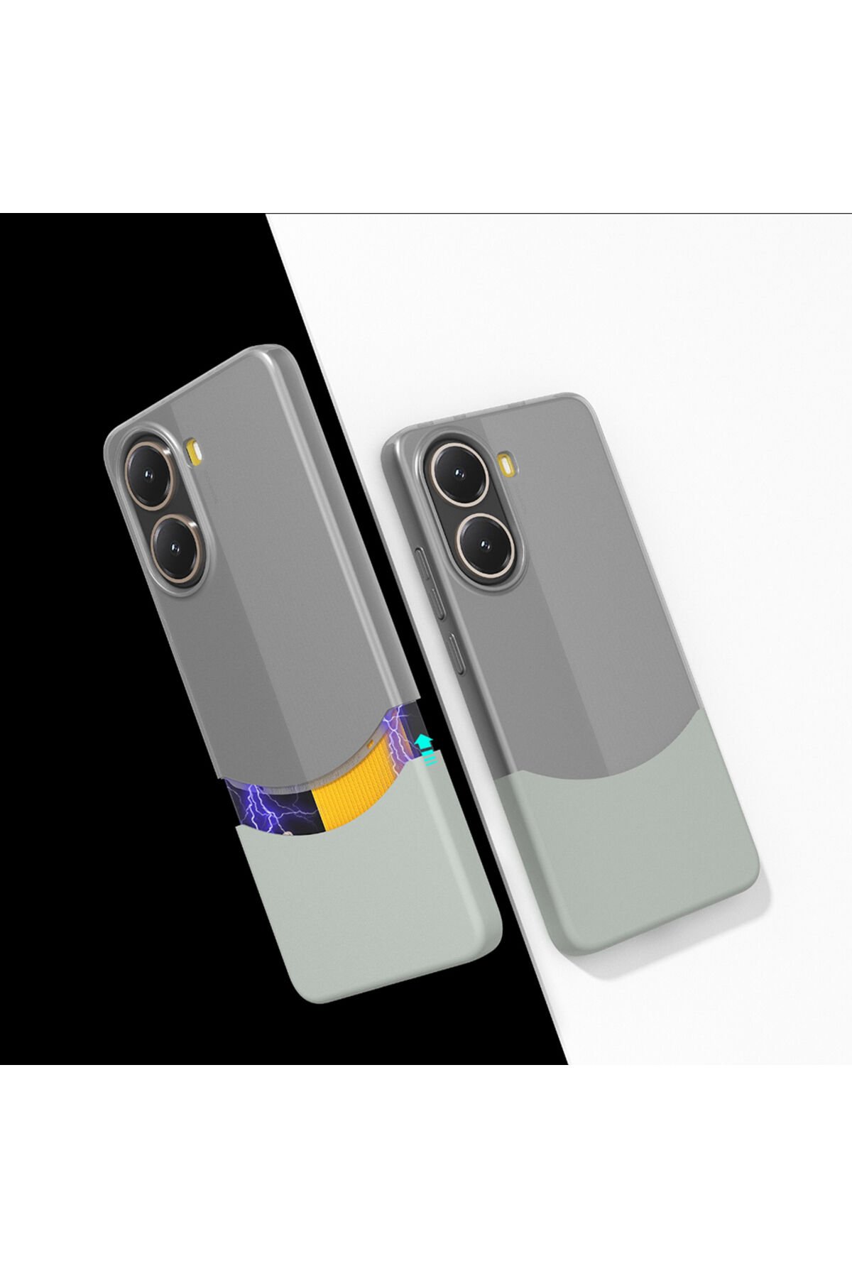 Poco X7 Pro Kılıf Mıknatıslı BSAY Duble Kapak - Siyah Gri