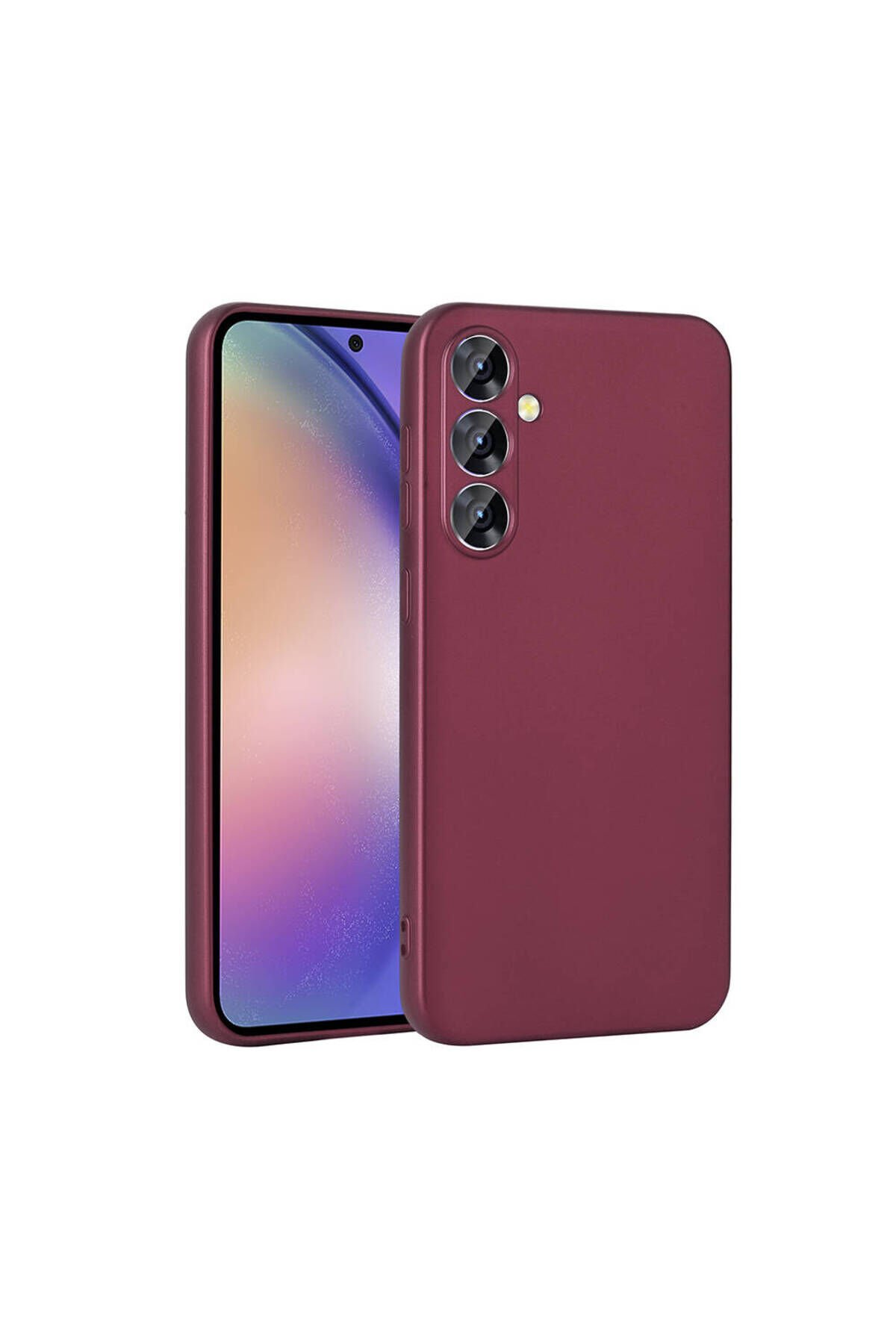 Galaxy A55 Kılıf BSAY Premier Silikon Kapak - Siyah Mürdüm