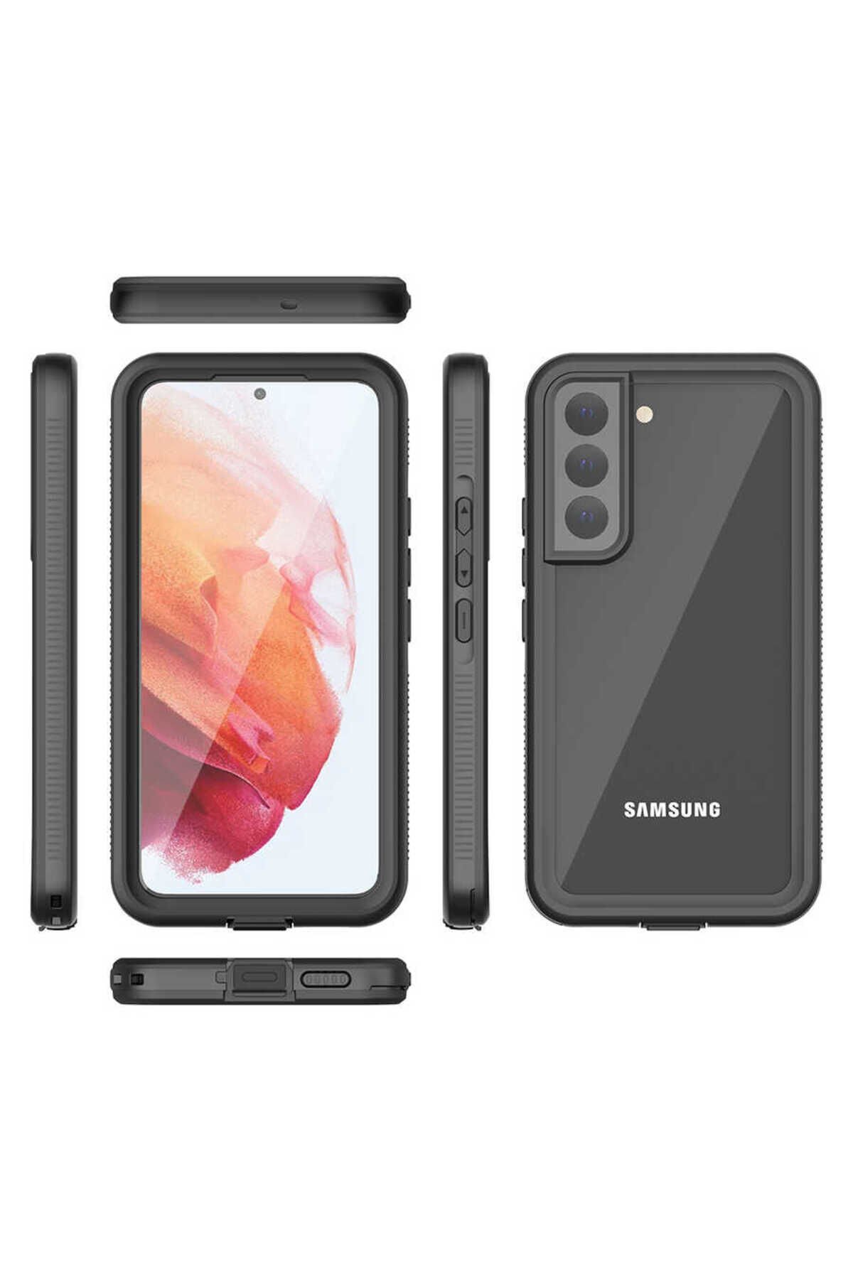 Galaxy S22 Plus Uyumlu BSAY 1-1 Su Geçirmez Uyumlu BSAY-Siyah Siyah