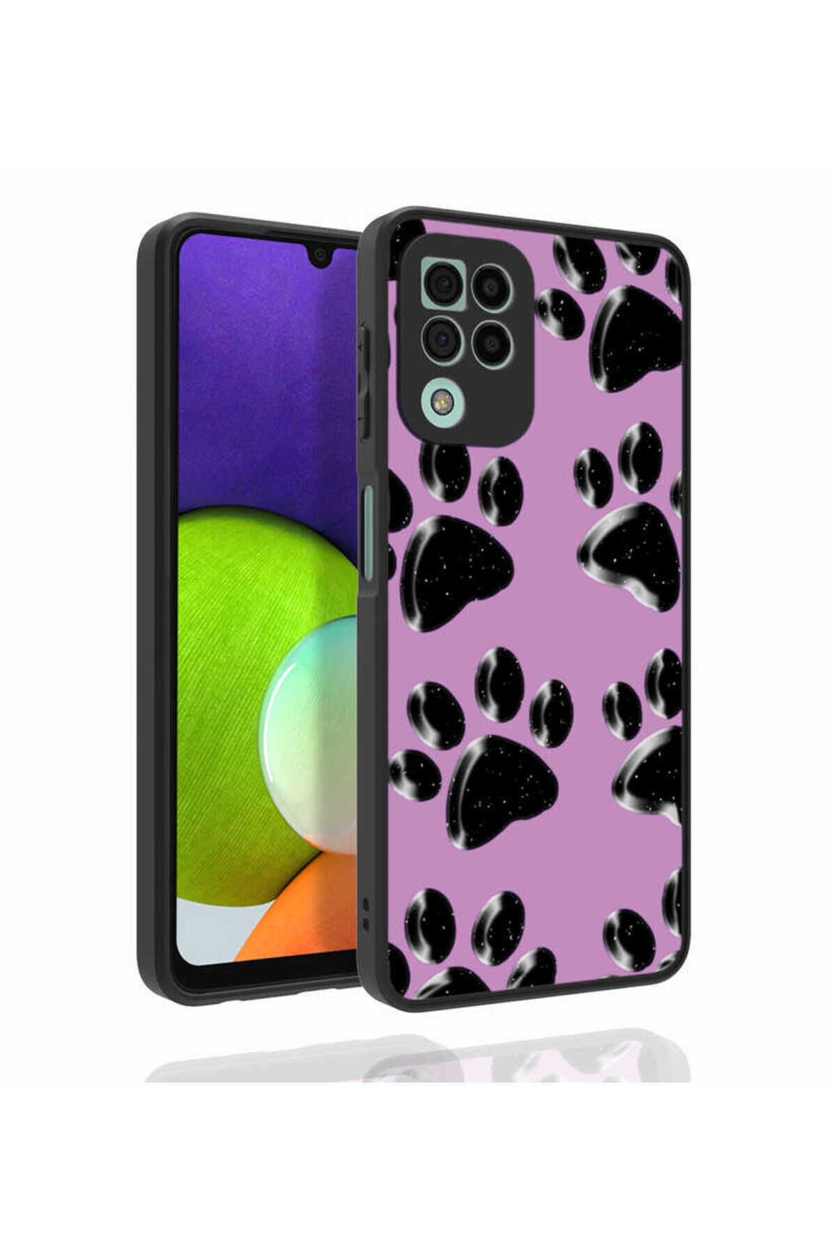 Galaxy A22 4G Kılıf Desenli Kamera Korumalı Parlak GZST Nora Kapak - NO5 No3