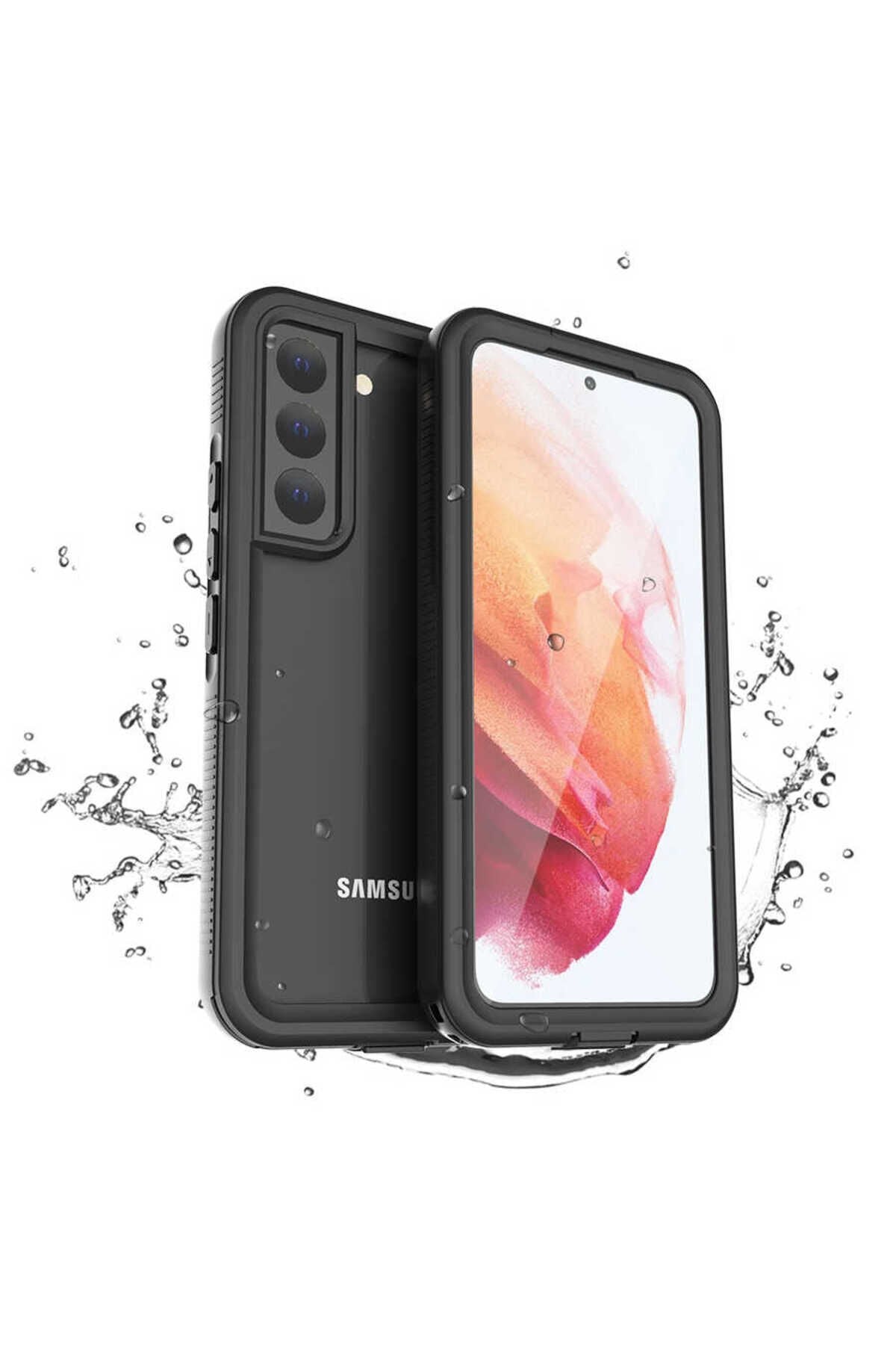 Galaxy S22 Uyumlu BSAY 1-1 Su Geçirmez Uyumlu BSAY-Siyah Siyah