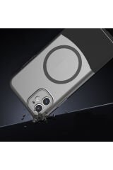 iPhone 11 Kılıf M-Safe Şarj Özellikli Mıknatıslı BSAY Duble Kapak - Siyah Siyah