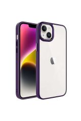 iPhone 14 Plus Uyumlu BSAY Krom Kılıf-Yeşil Derin Mor