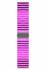 Gear S2 Uyumlu KRD-27 20mm BSAY Kordon-Mavi Pembe