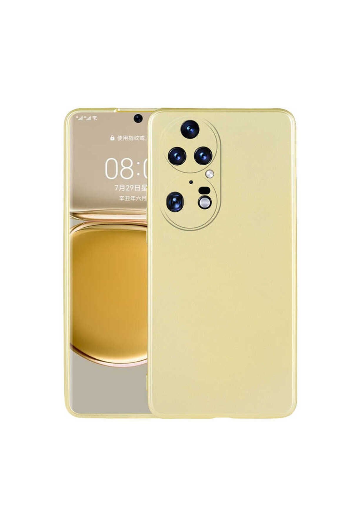 Huawei P50 Pro Kılıf GZST Premier Silikon Kapak - Rose Gold Gold