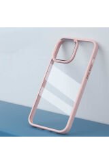 iPhone 14 Plus Uyumlu BSAY Krom Kılıf-Yeşil Pembe Açık