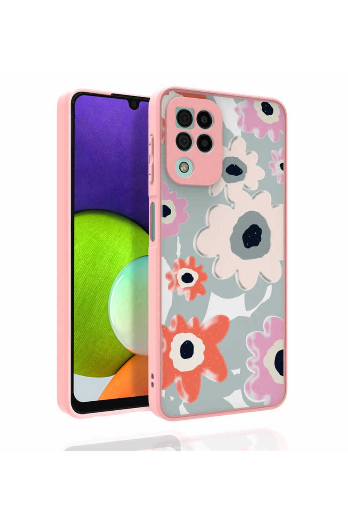 Galaxy M22 Kılıf Desenli Kamera Korumalı Parlak BSAY Nora Kapak - NO1 No5