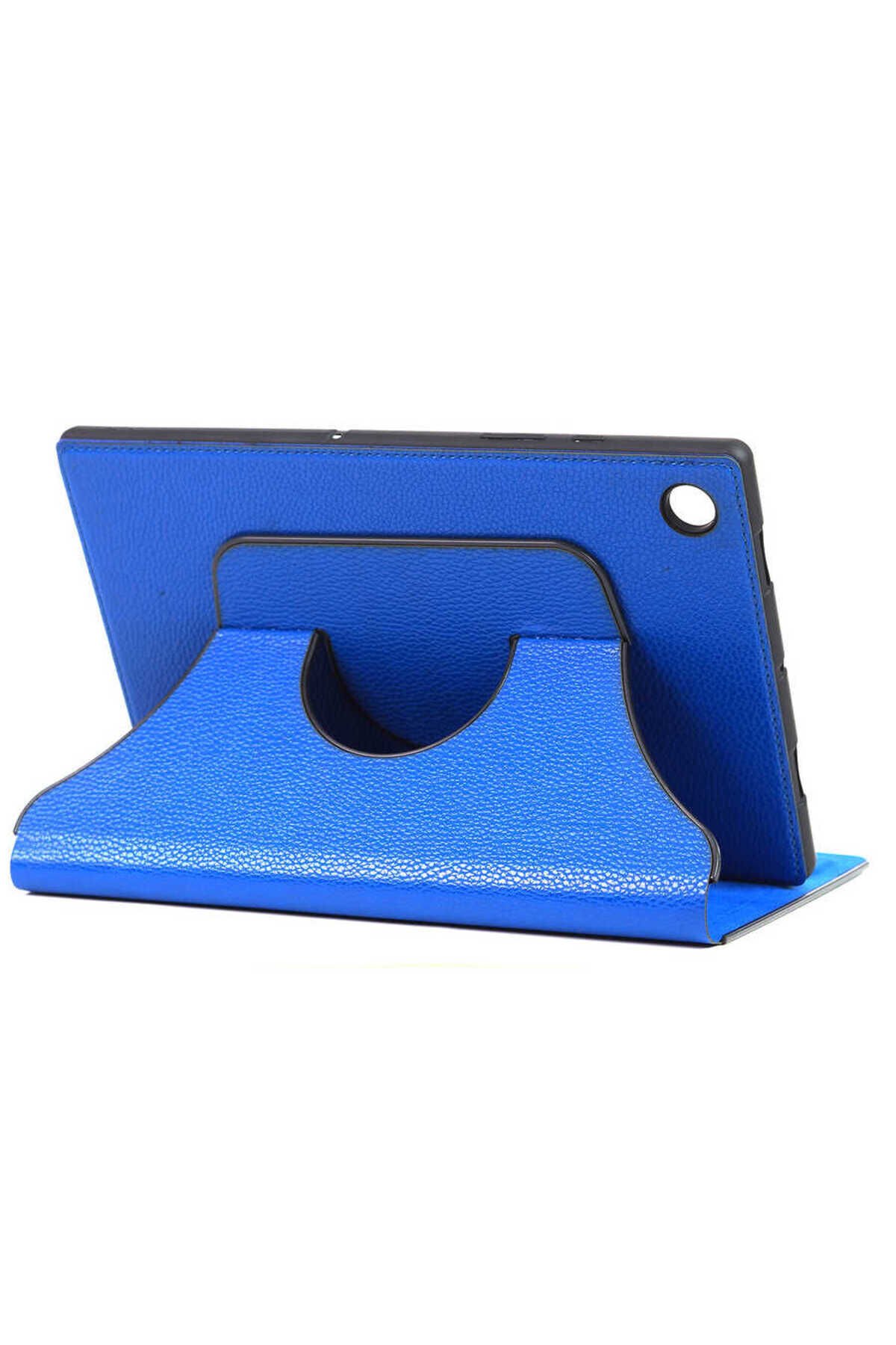 Lenovo Tab M8 Uyumlu BSAY Fest Dönebilen Standlı Kılıf-Siyah Mavi
