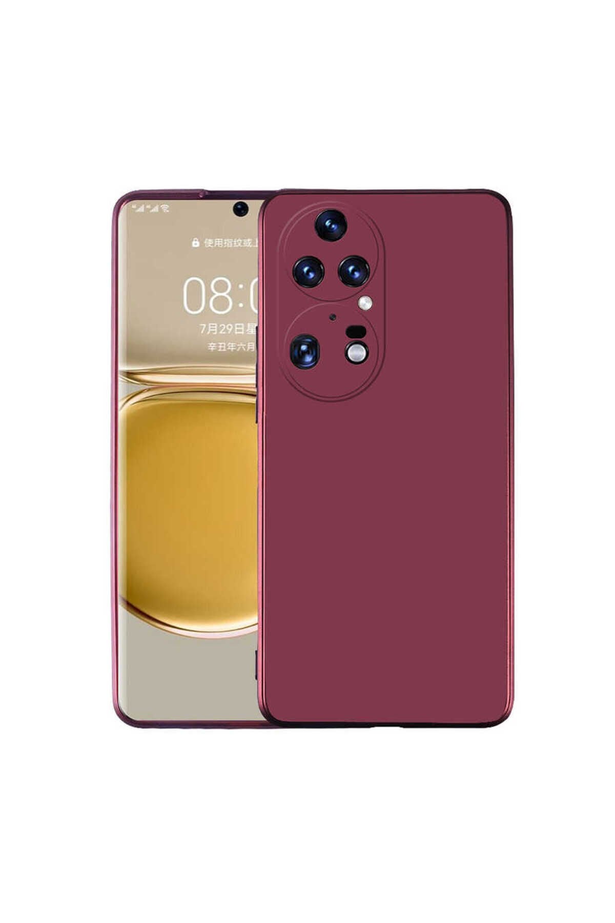 Huawei P50 Pro Kılıf ZPRB Premier Silikon Kapak - Mürdüm Mürdüm