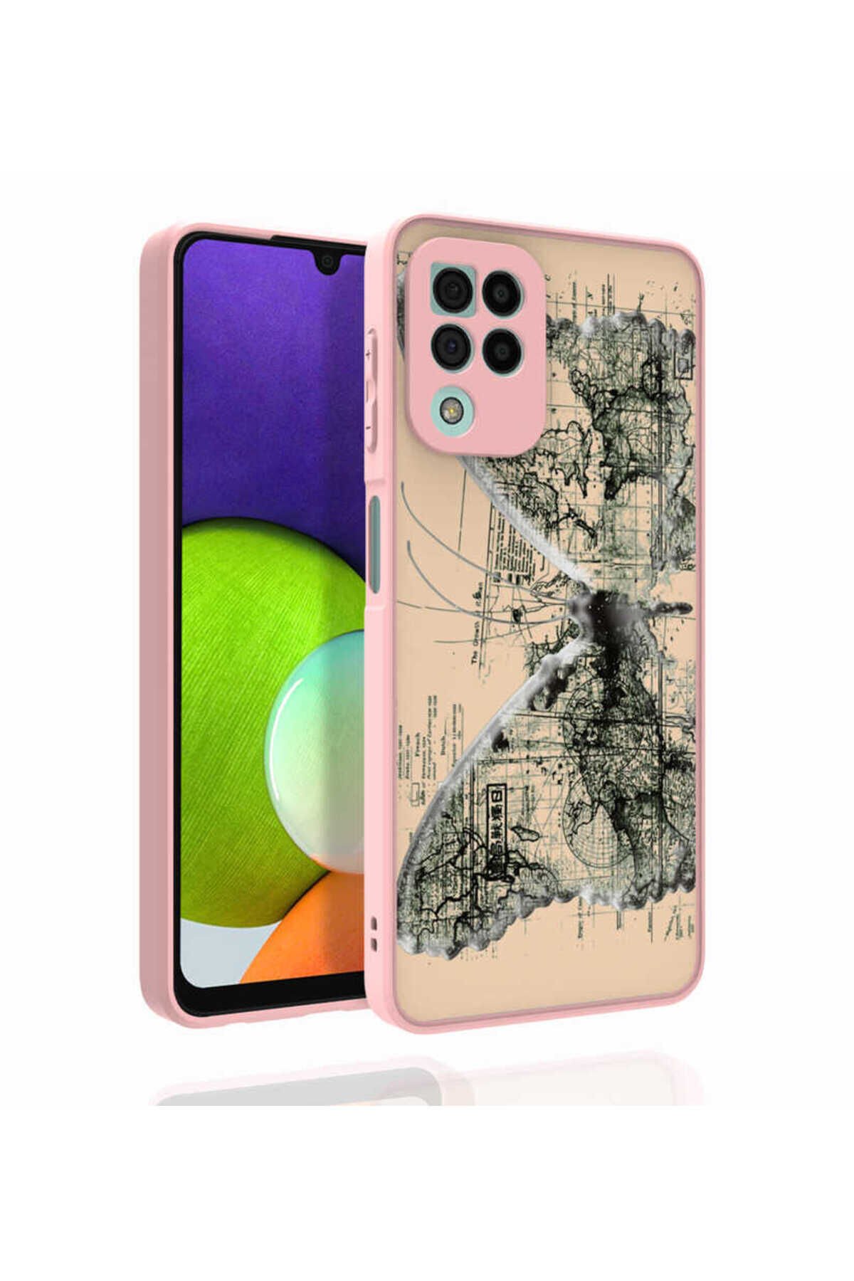 Galaxy M22 Kılıf Desenli Kamera Korumalı Parlak ZPRB Nora Kapak - NO6 No6