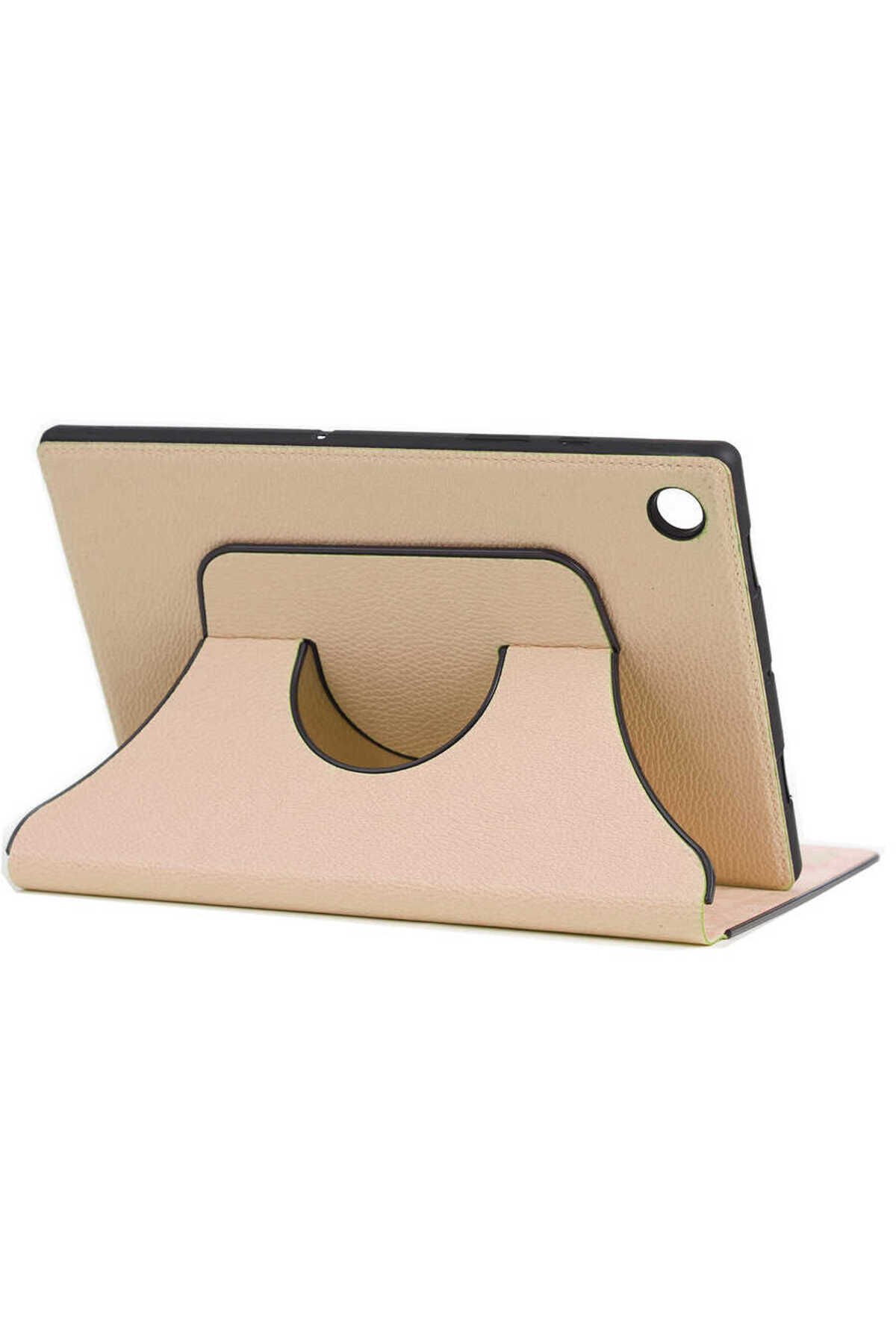 Lenovo Tab M8 Uyumlu BSAY Fest Dönebilen Standlı Kılıf-Siyah Gold