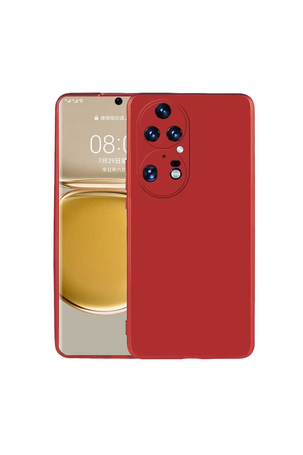 Huawei P50 Pro Kılıf ZPRB Premier Silikon Kapak - Mürdüm Kırmızı